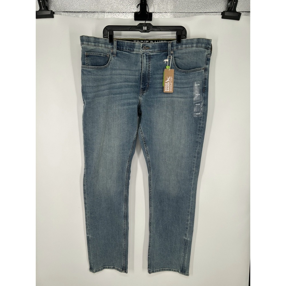 Eddie Bauer Voyager Flex Jeans Mens 44x34 Light wash Straight Leg Classic Fit